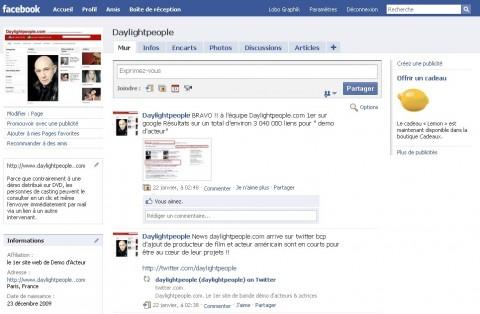 facebook page daylightpeople - groupe de demo d'acteur et d'actrice - comedien - comedienne